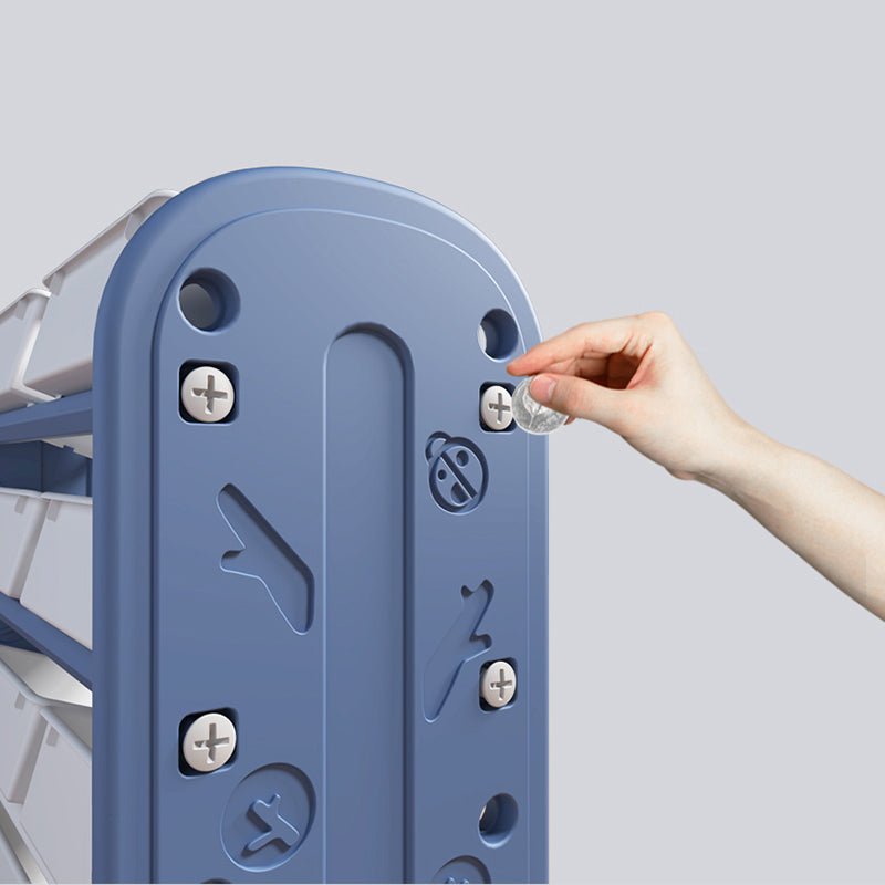 Storage Rack W/ Book Shelf - Blue - Marah Kids