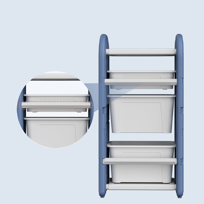 Lovely Baby - Storage Rack With 4 Boxes - Blue - Marah Kids