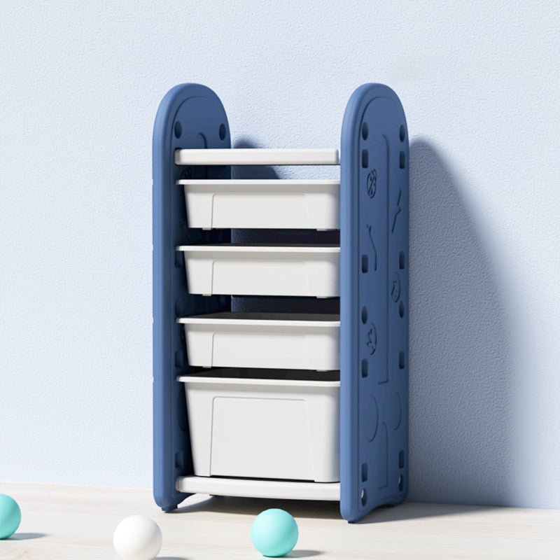 Lovely Baby - Storage Rack With 4 Boxes - Blue - Marah Kids