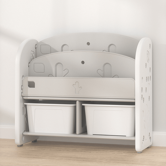 Lovely Baby - Storage Rack W/ Book Shelf - Grey - Marah Kids