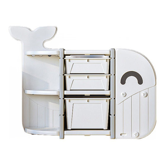 Lovely Baby - Whale Storage Rack With 3 Boxes - White - Marah Kids