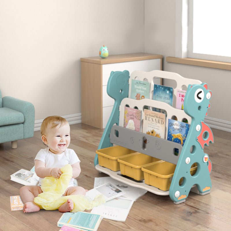 Lovely Baby - Dinosaur Bookshelf with Toy Rack - Marah Kids