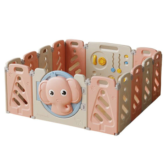Kids Elephant Playpen 14pcs - Pink - Marah Kids