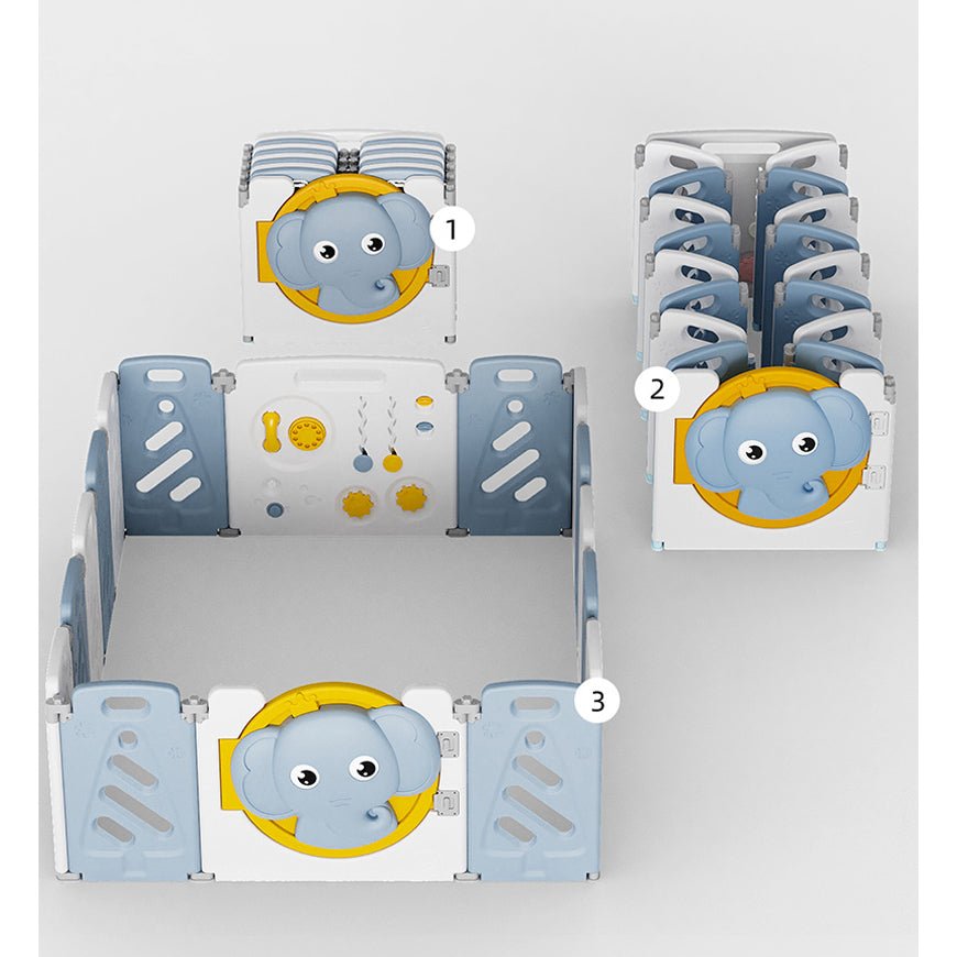 Kids Elephant Playpen 14pcs - Pink - Marah Kids