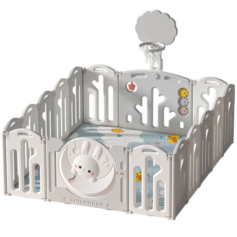 Kids Rabbit Playpen - W/ Basketball Hoop - 16 pcs - Marah Kids