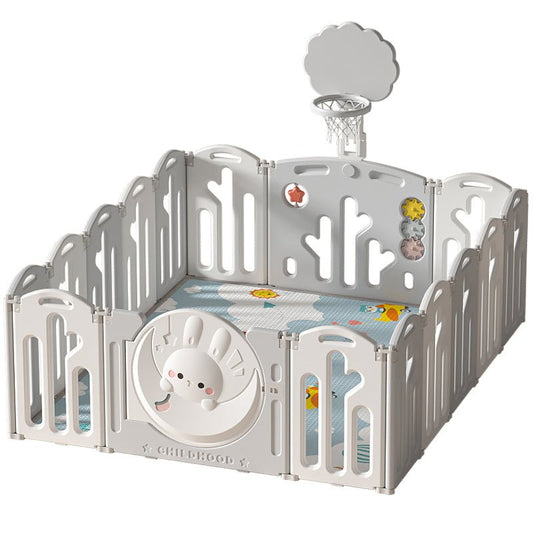 Kids Rabbit Playpen - W/ Basketball Hoop - 16 pcs - Marah Kids