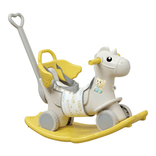 2 - In - 1 Rocking Horse & Ride On - Yellow - Marah Kids