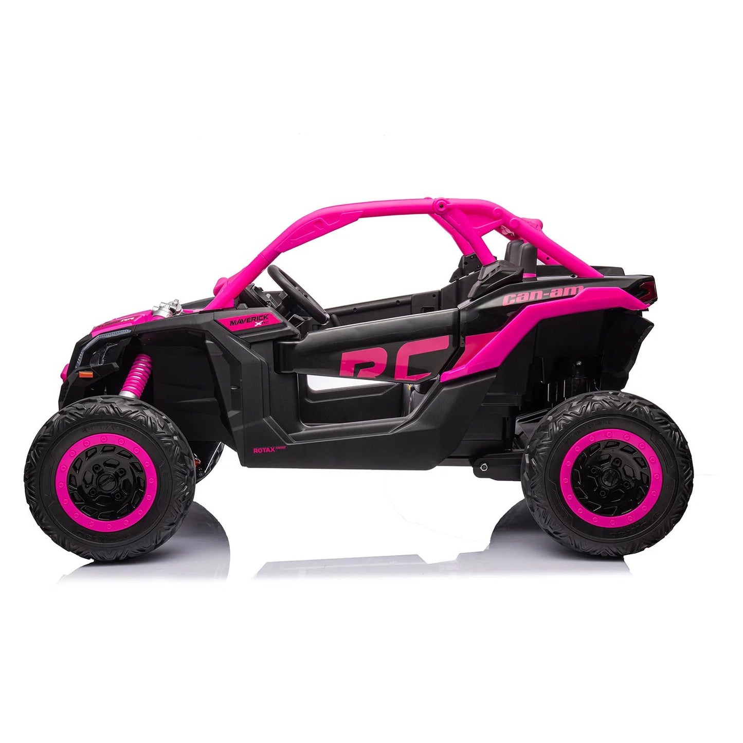 Can Am Maverick Licensed 24V Electric Ride On UTV Buggy, LED Lights, EVA Wheels, MP3, Parental Remote - Pink