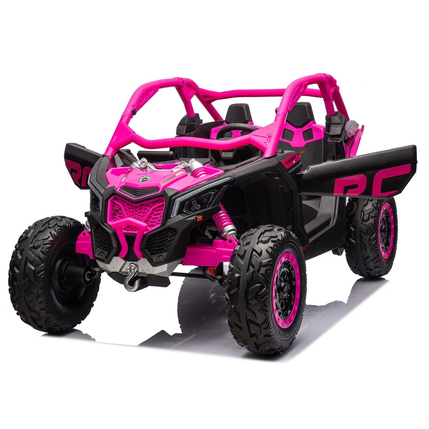 Can Am Maverick Licensed 24V Electric Ride On UTV Buggy, LED Lights, EVA Wheels, MP3, Parental Remote - Pink