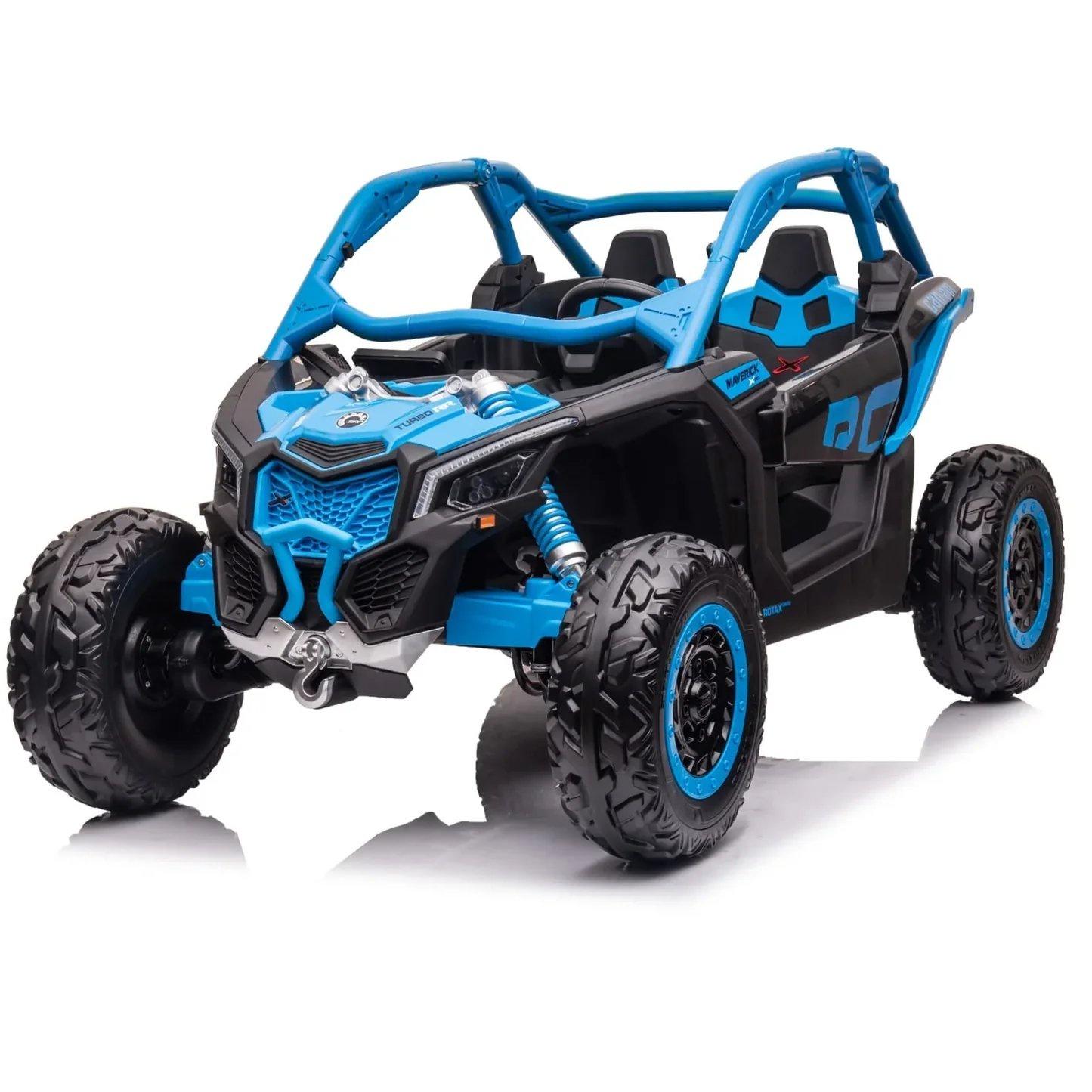 Can Am Maverick Licensed 24V Electric Ride On UTV Buggy, LED Lights, EVA Wheels, MP3, Parental Remote - Blue
