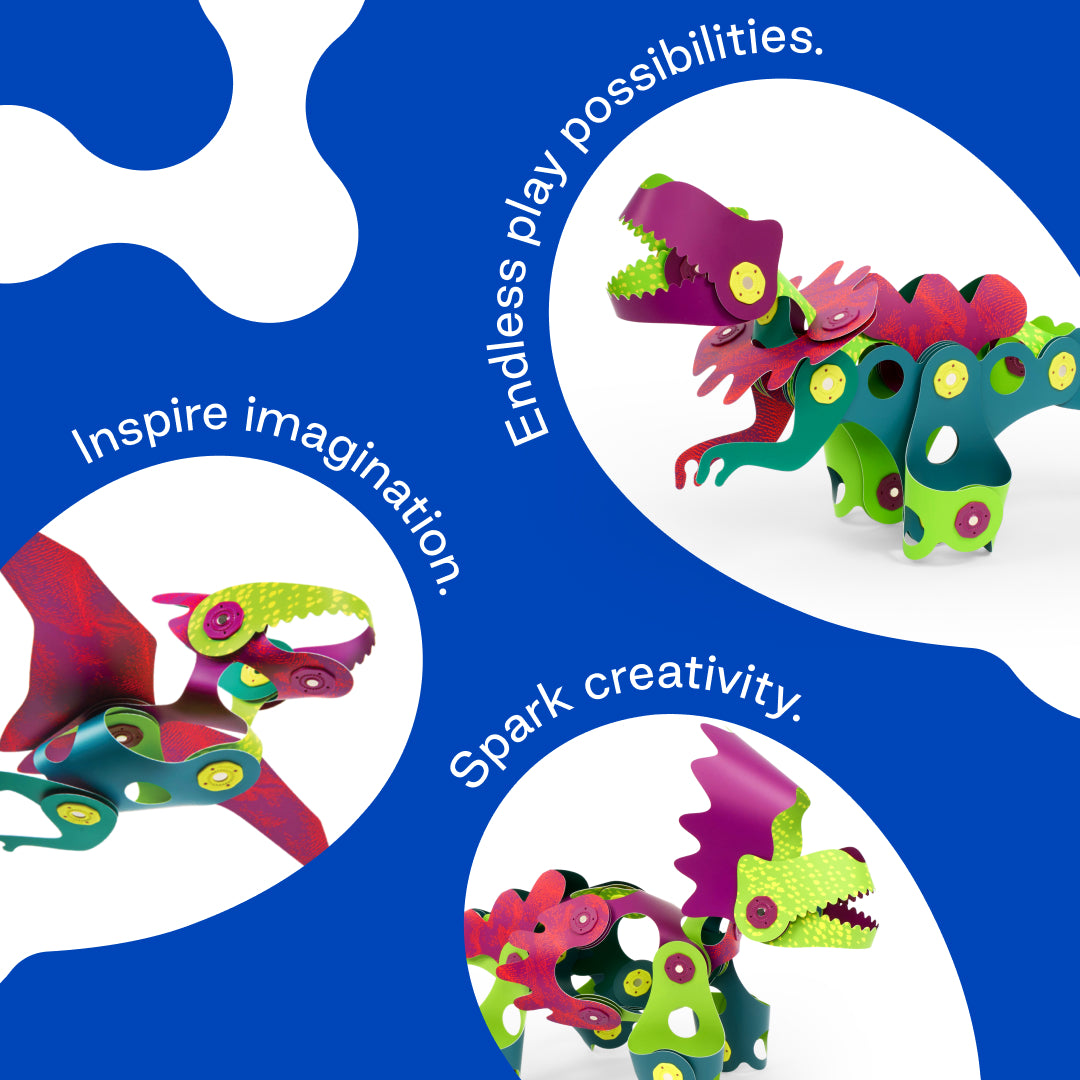 Clixo Dino Discovery Pack - 22 Piece Magnetic Building Set