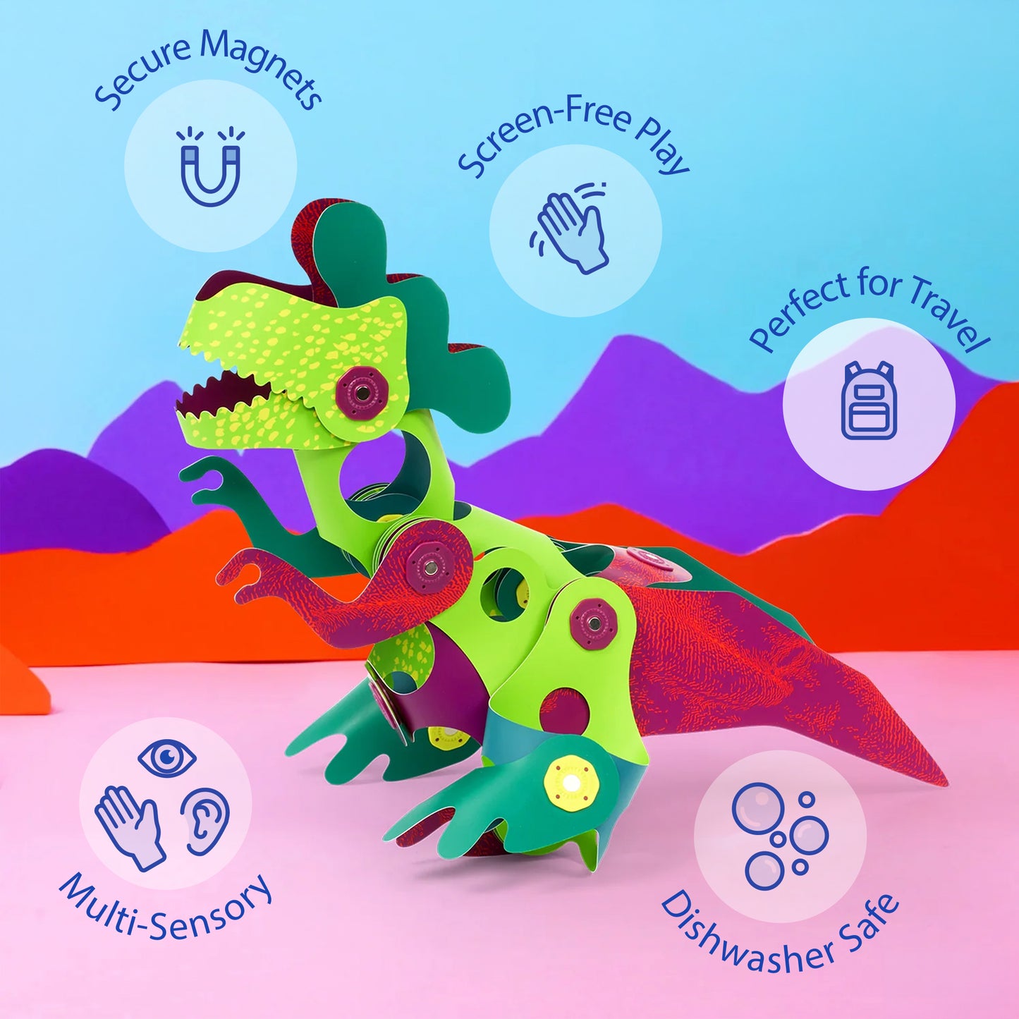 Clixo Dino Discovery Pack - 22 Piece Magnetic Building Set