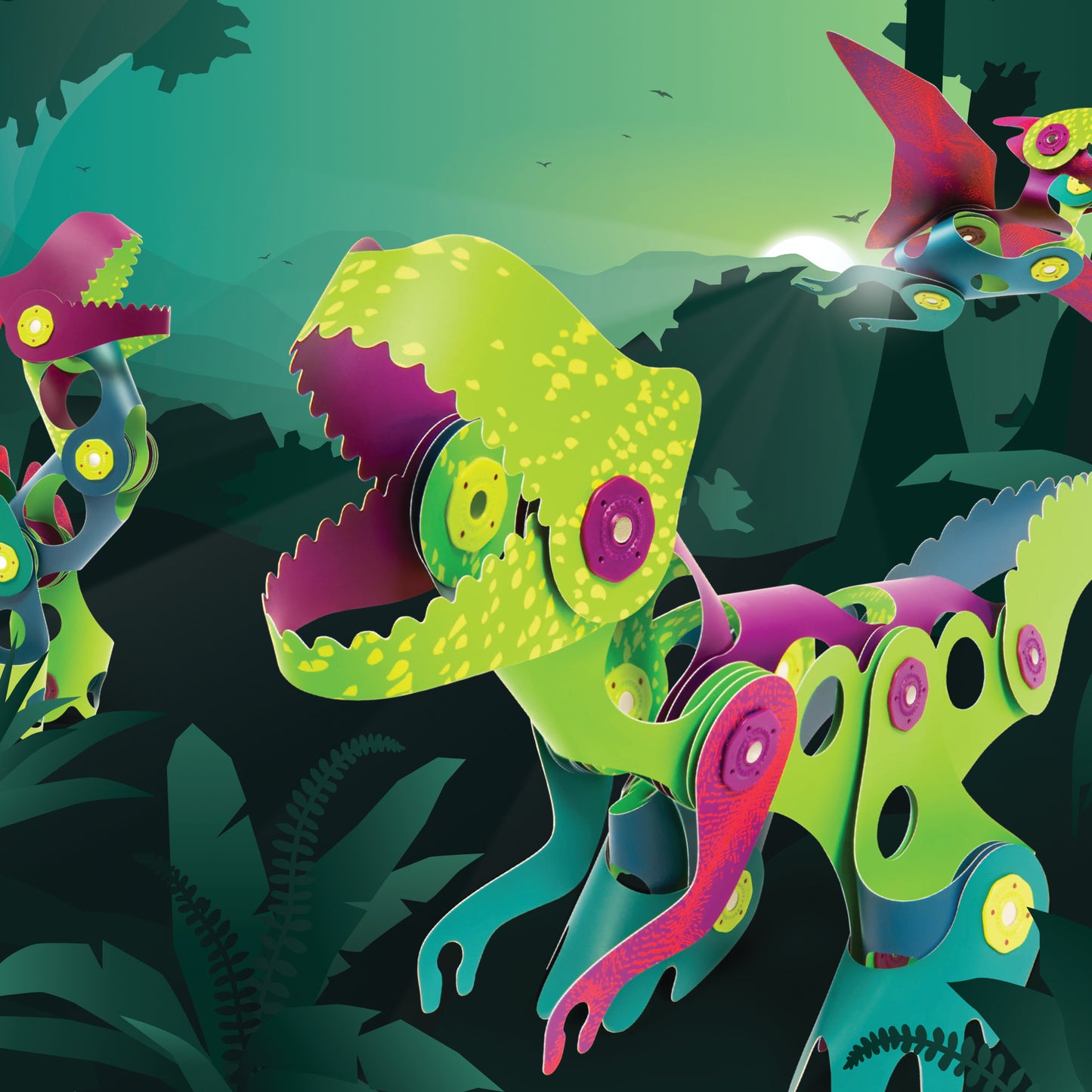 Clixo Dino Discovery Pack - 22 Piece Magnetic Building Set