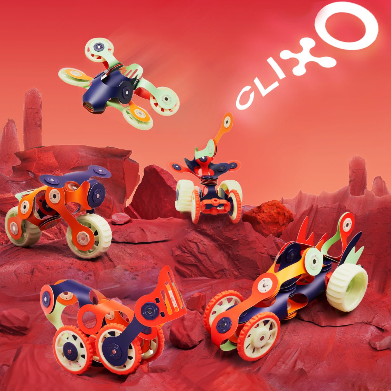 Clixo Mars Rovers Pack - 30 Piece Magnetic Building Set - Marah Kids