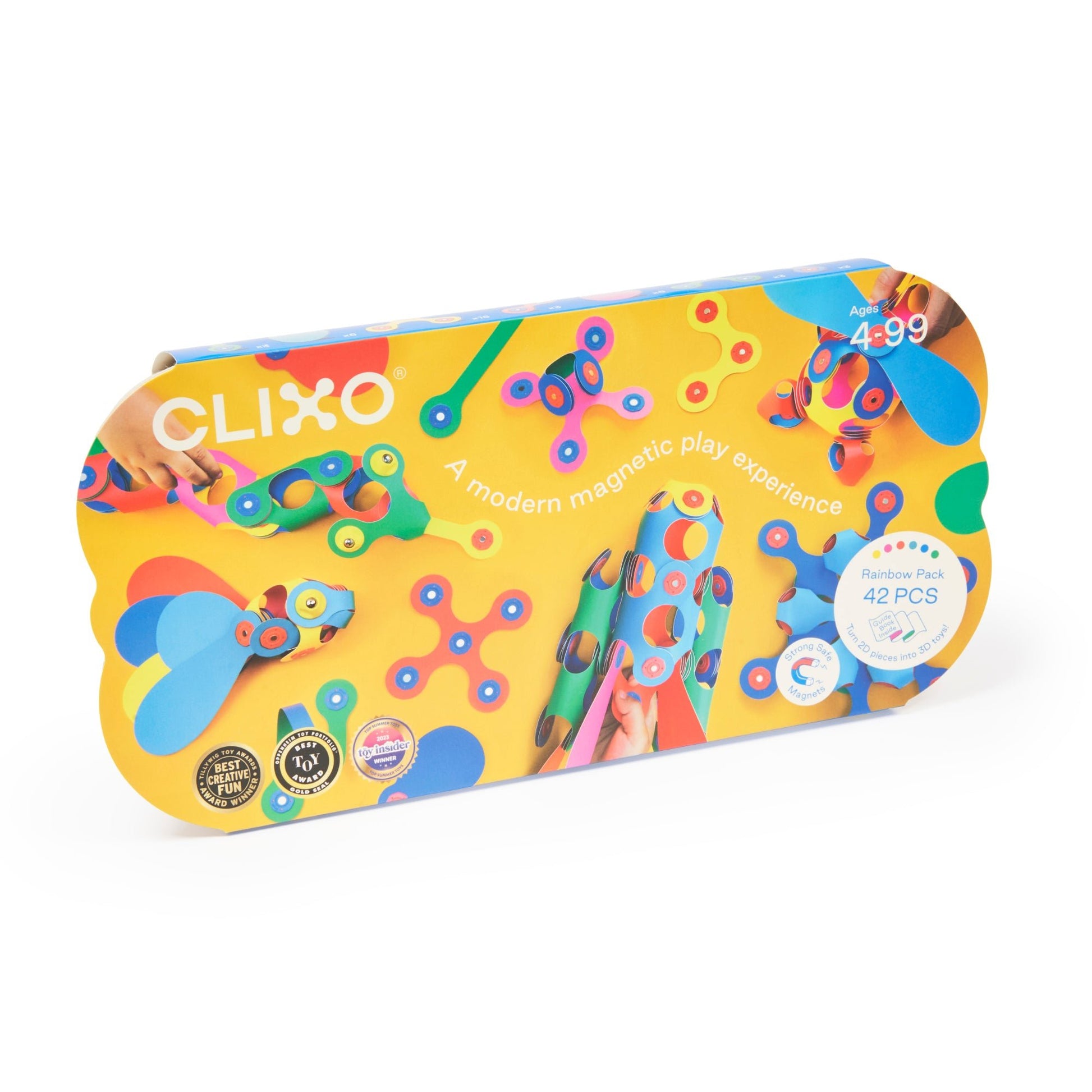 Clixo Rainbow Pack - 42 Piece Magnetic Building Set - Marah Kids