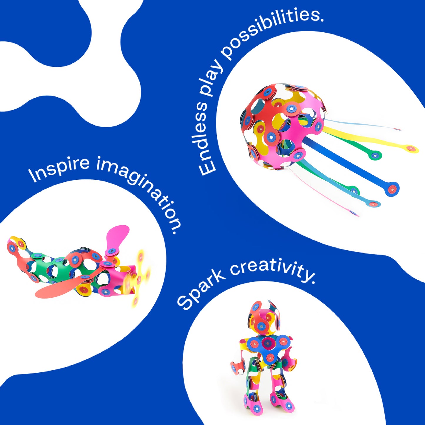 Clixo Super Rainbow Pack - 60 Piece Magnetic Building Set