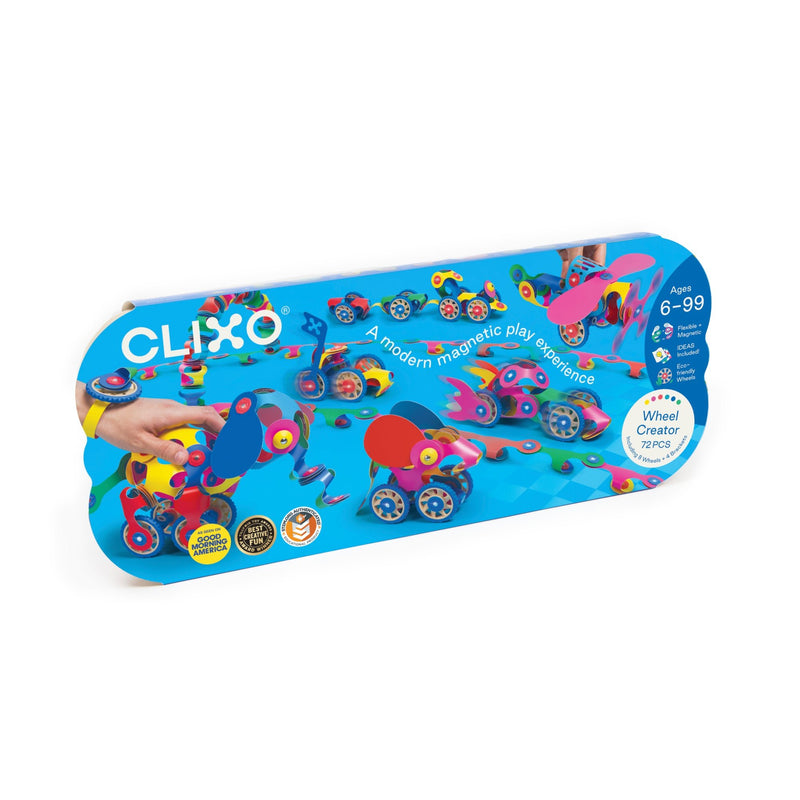 Clixo Wheel Creator Pack - 72 Piece Magnetic Building Set - Marah Kids