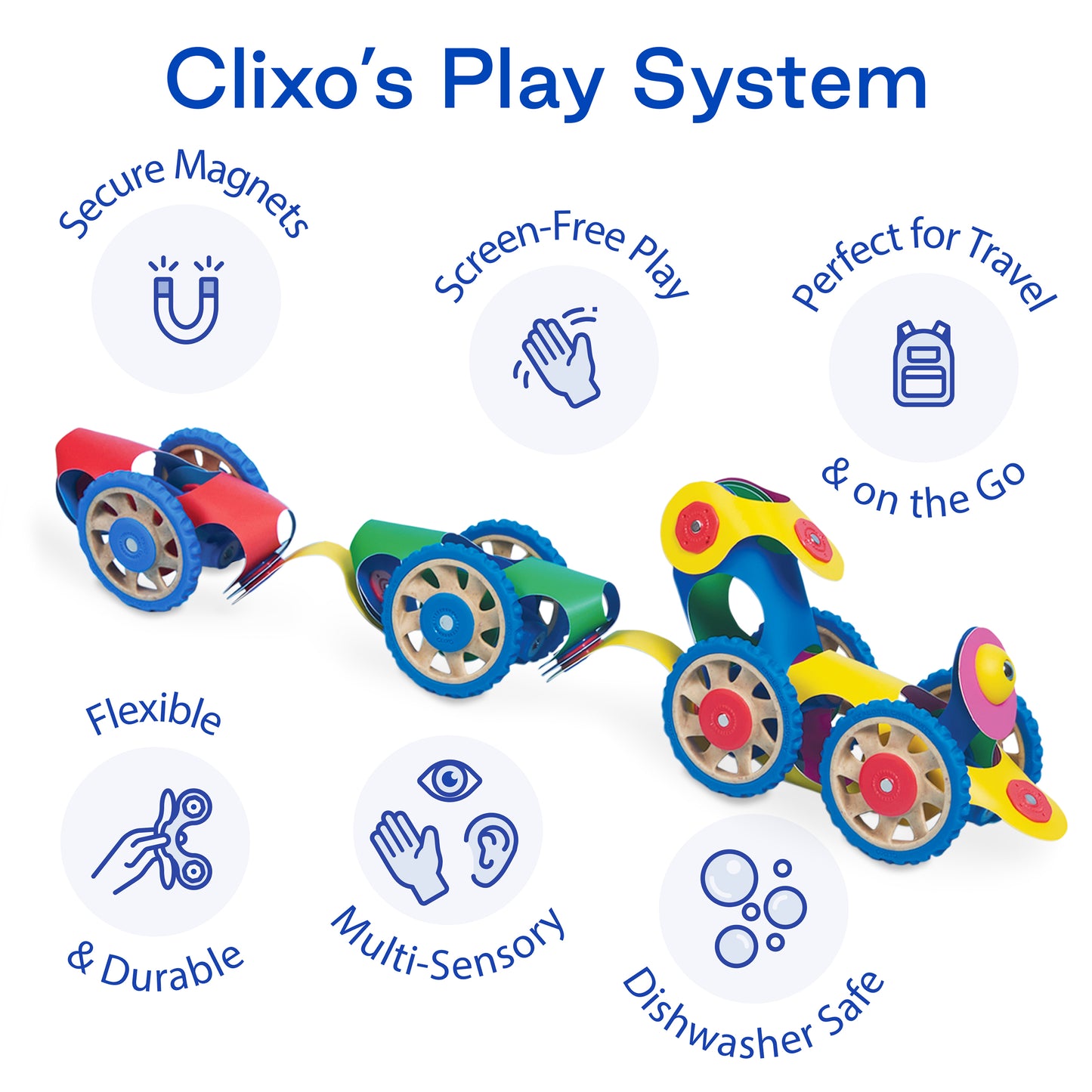 Clixo Wheel Creator Pack - 72 Piece Magnetic Building Set