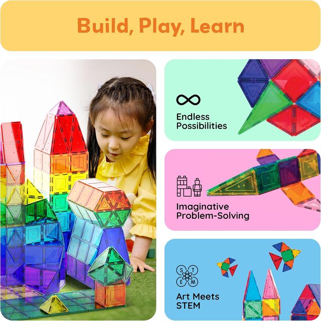 Picasso Magnetic Tiles Building Blocks 60 - pieces - Marah Kids