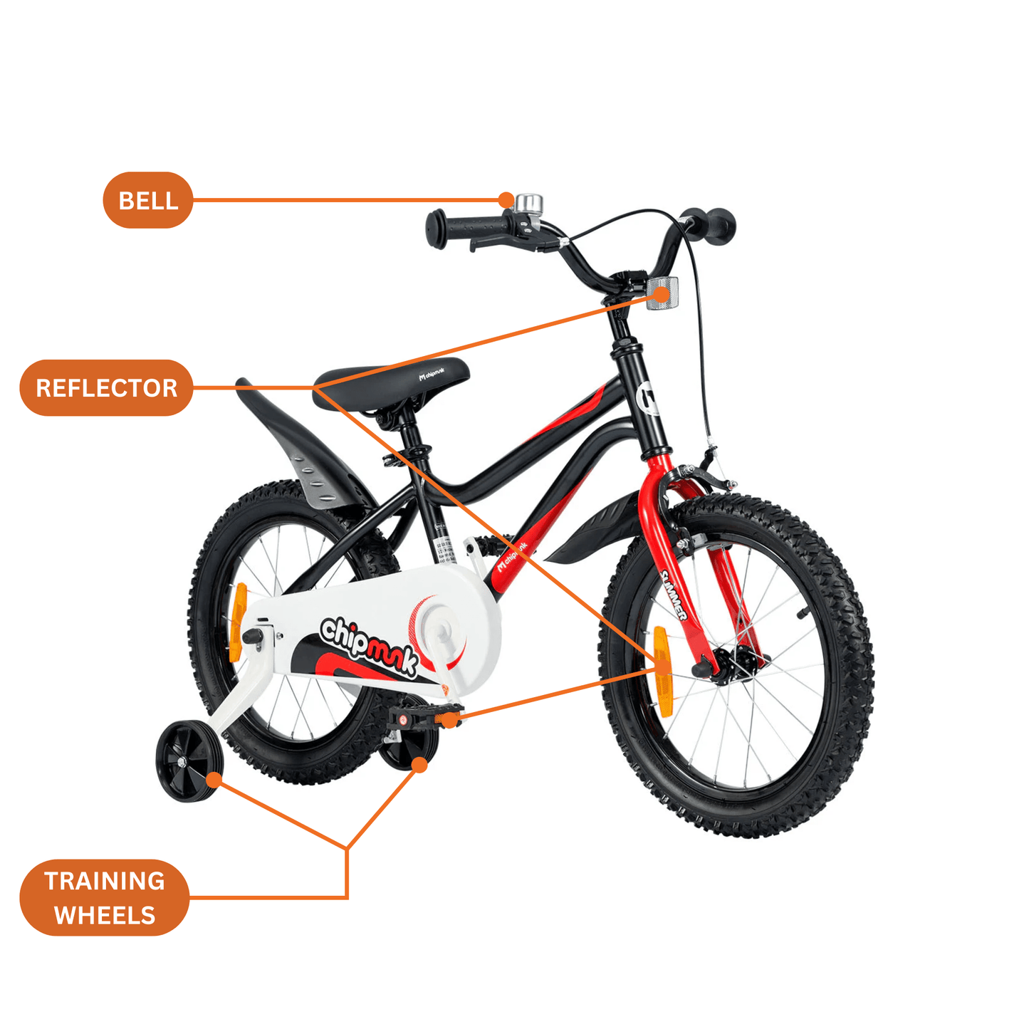 Chipmunk - MK 12 Inch Bicycle - Black - Marah Kids