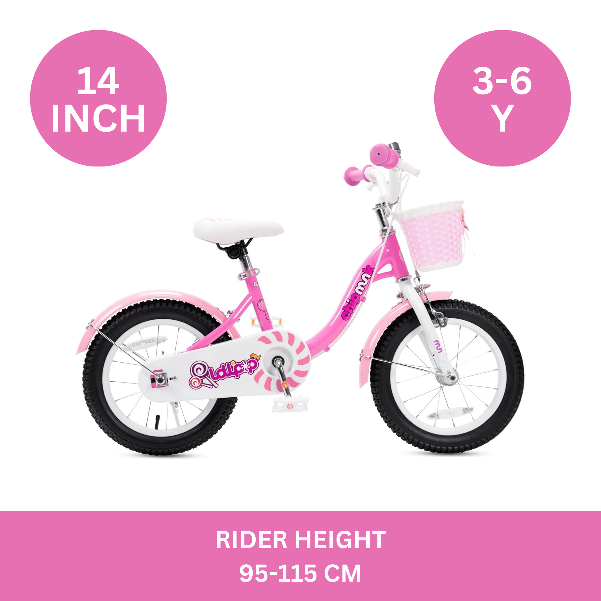 Chipmunk - MM 14 Inch Bicycle - Pink - Marah Kids