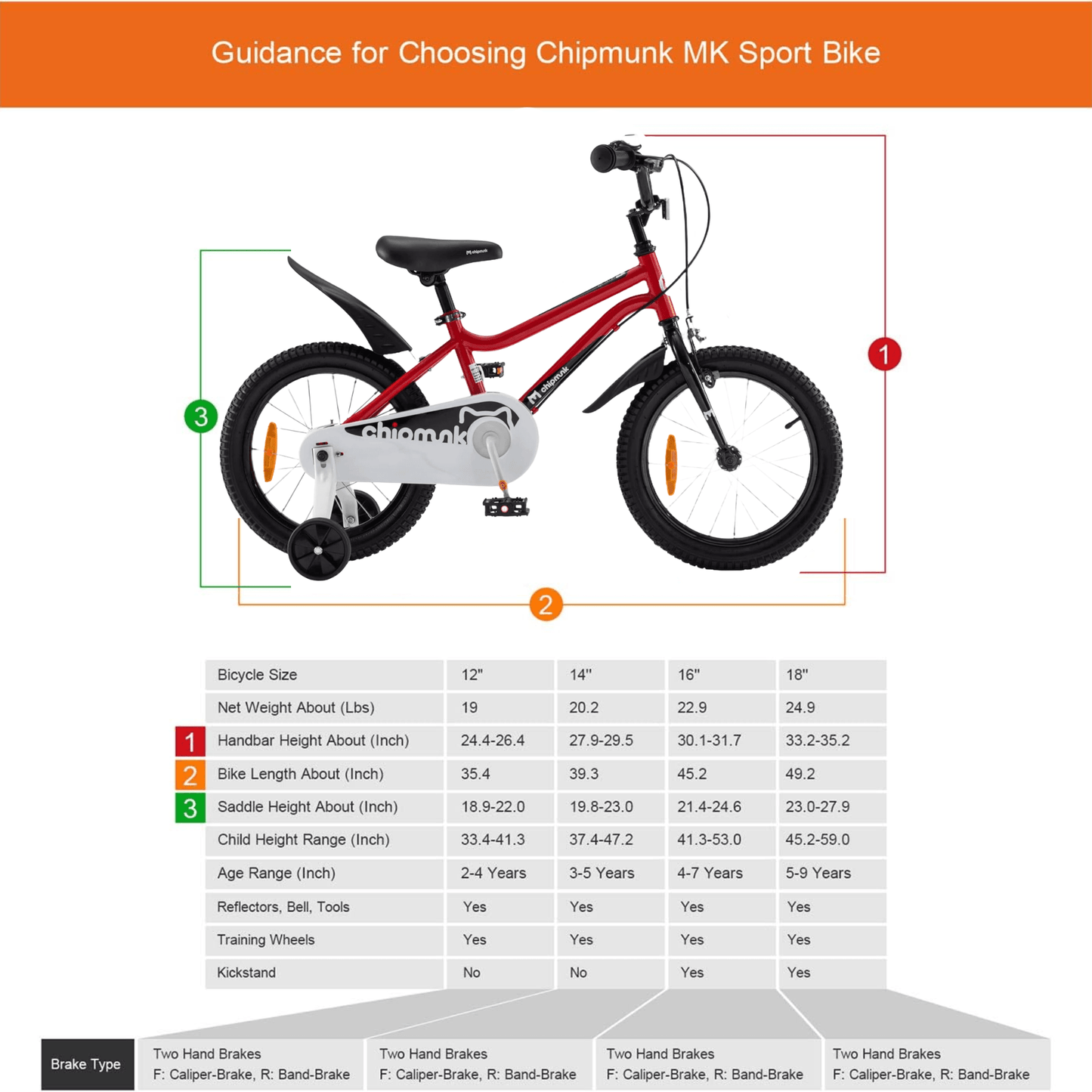 Chipmunk - RoyalBaby 16 Inch Bicycle - Red