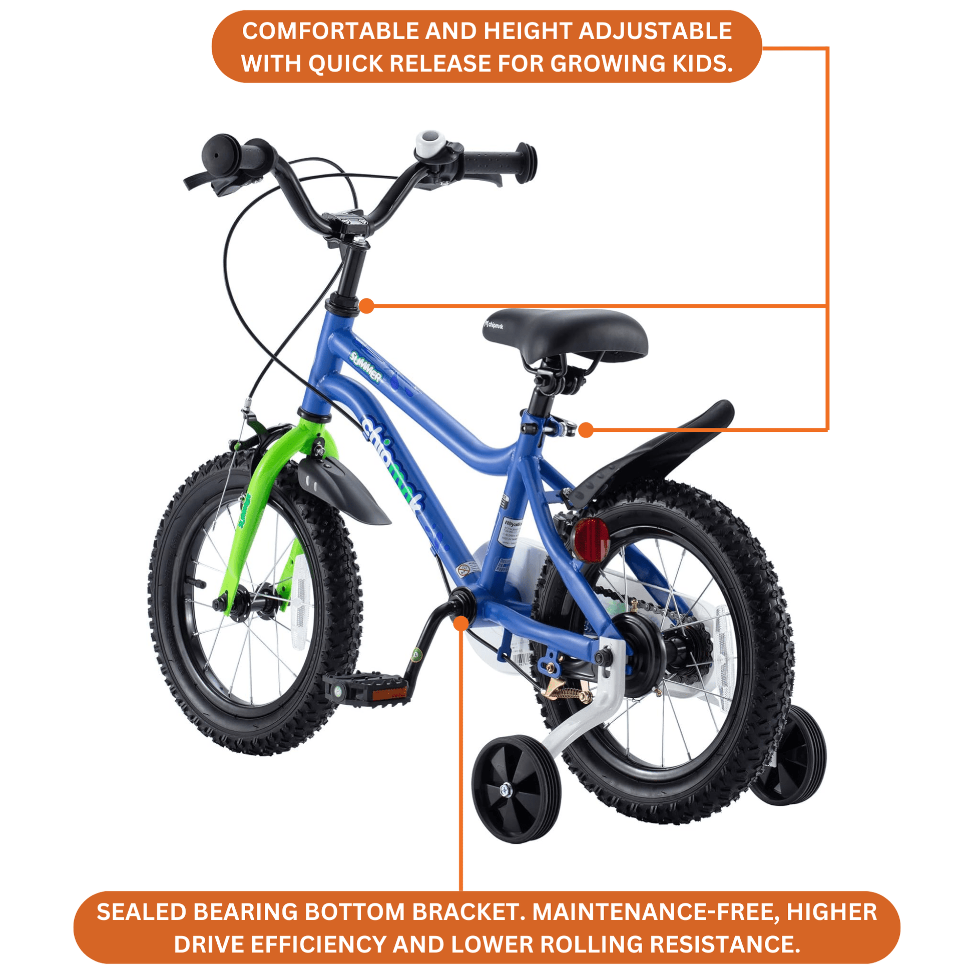 Chipmunk - MK 18 Inch Bicycle - Blue - Marah Kids