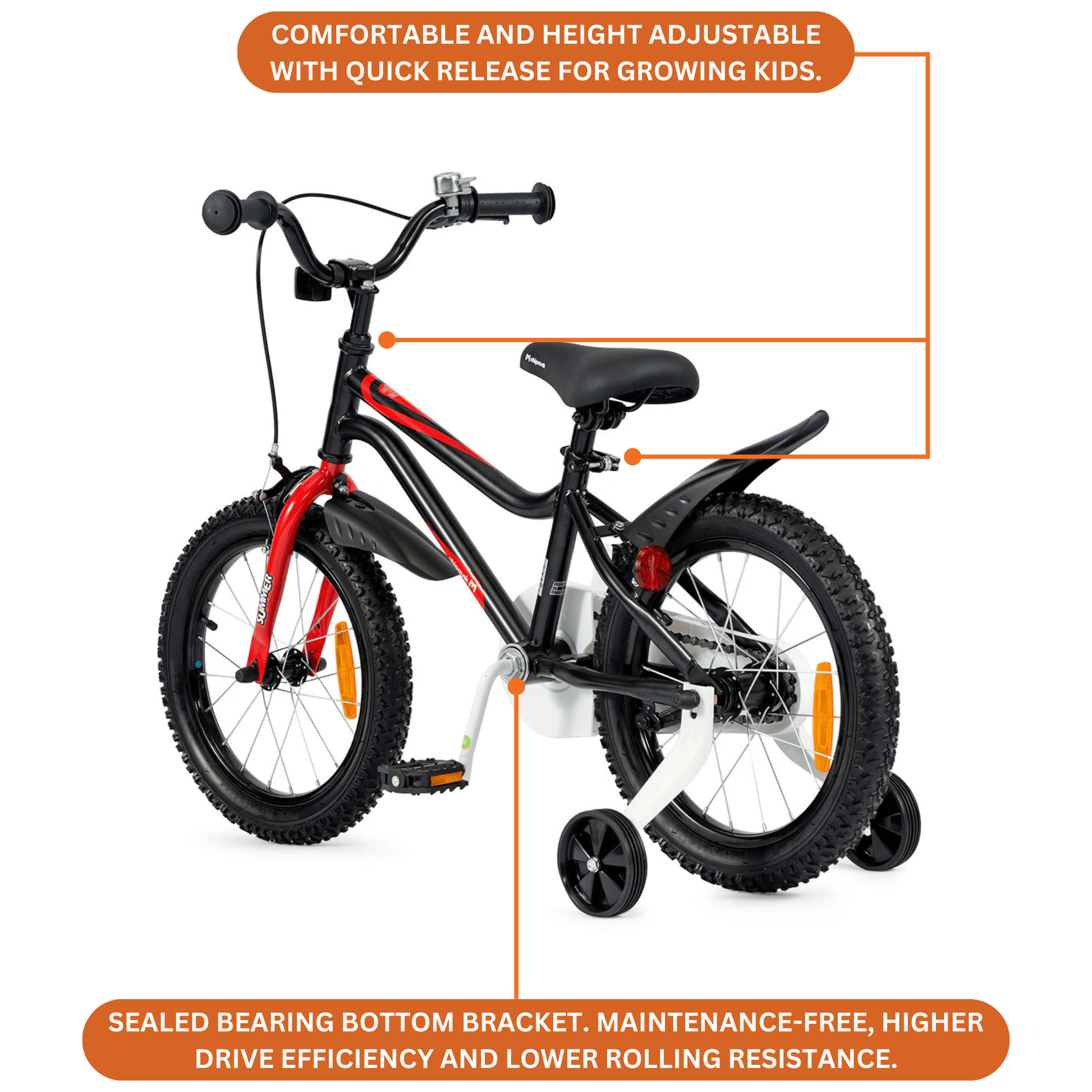 Chipmunk - MK 18 Inch Bicycle - Black - Marah Kids