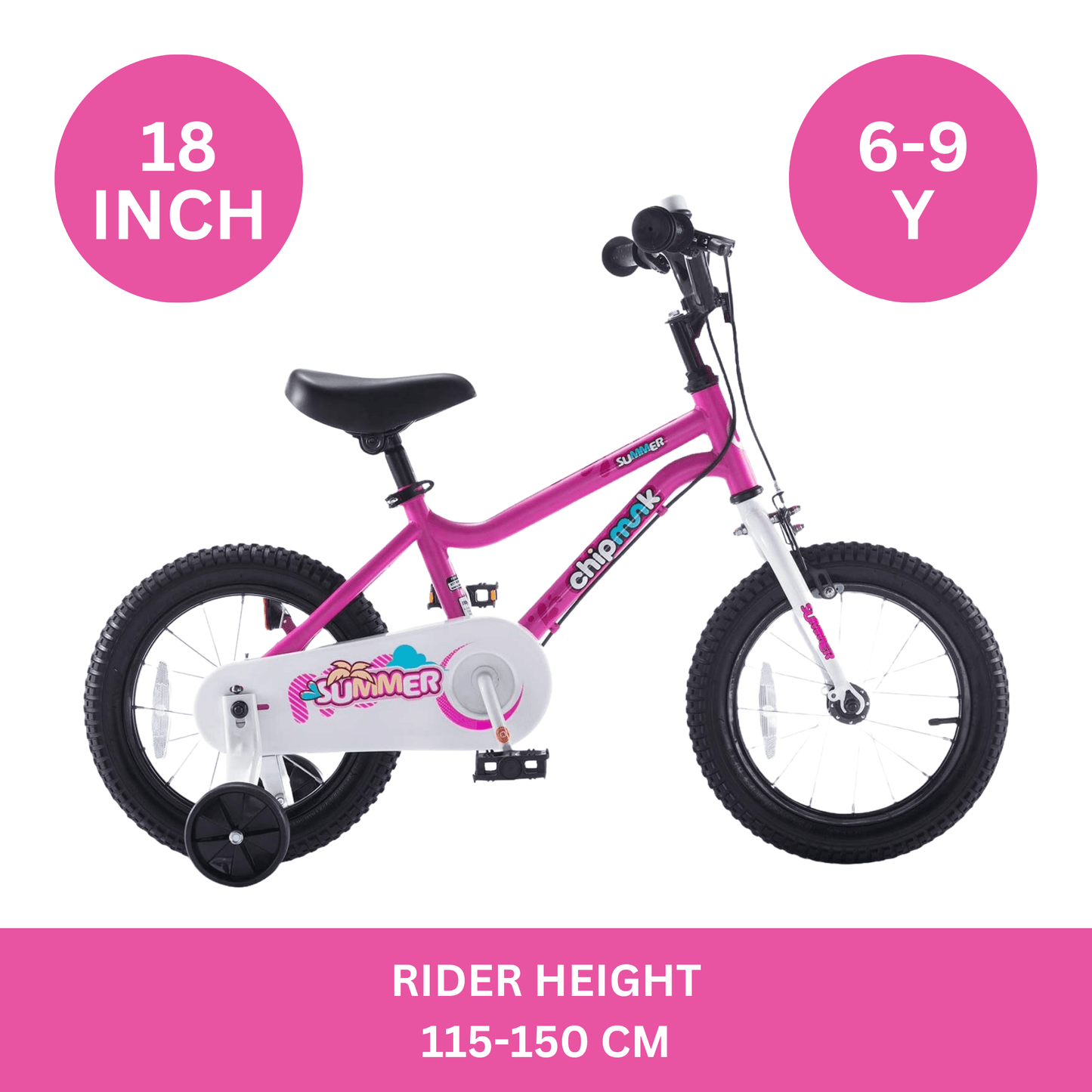 Chipmunk - MK 18 Inch Bicycle - Pink - Marah Kids