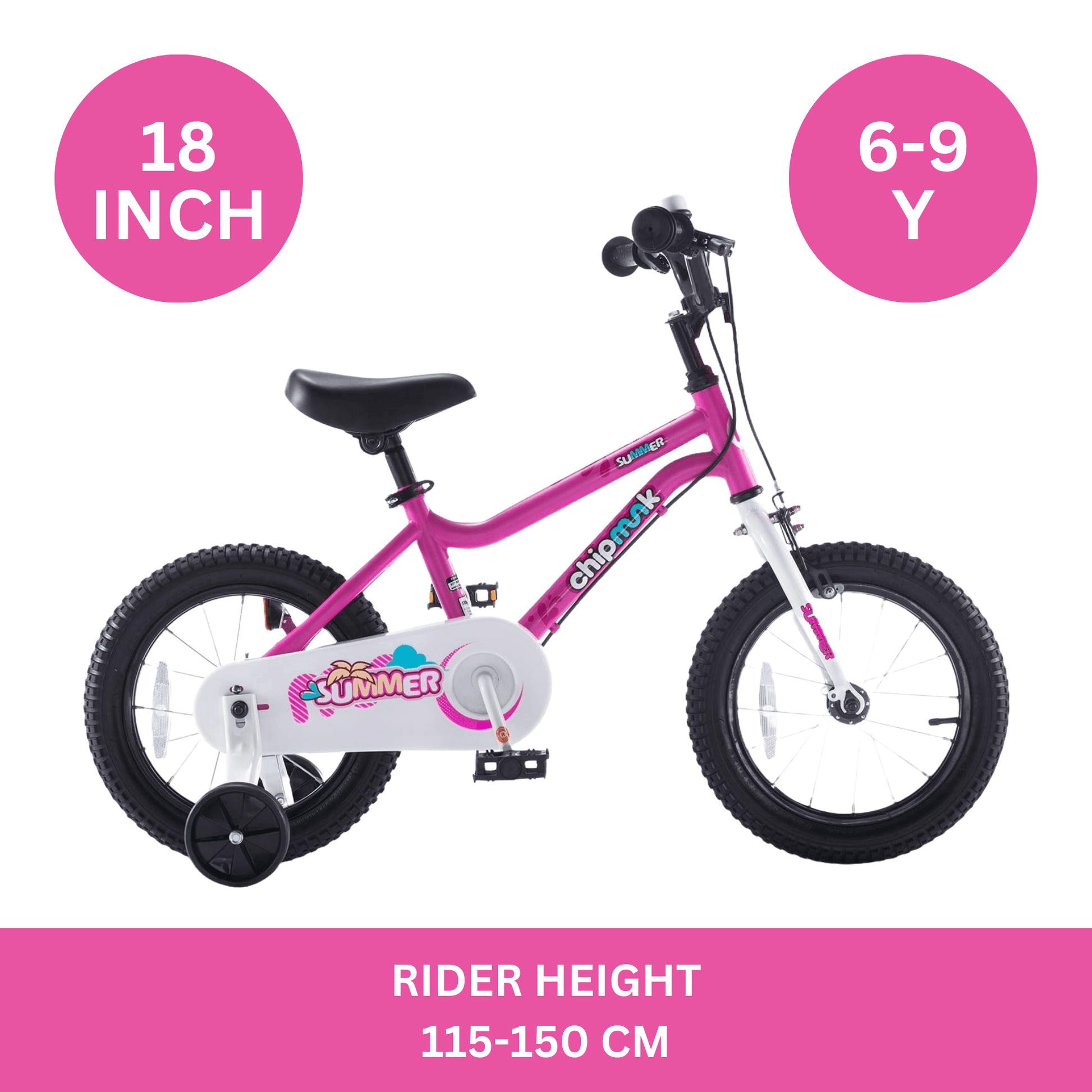 Chipmunk - MK 18 Inch Bicycle - Pink - Marah Kids