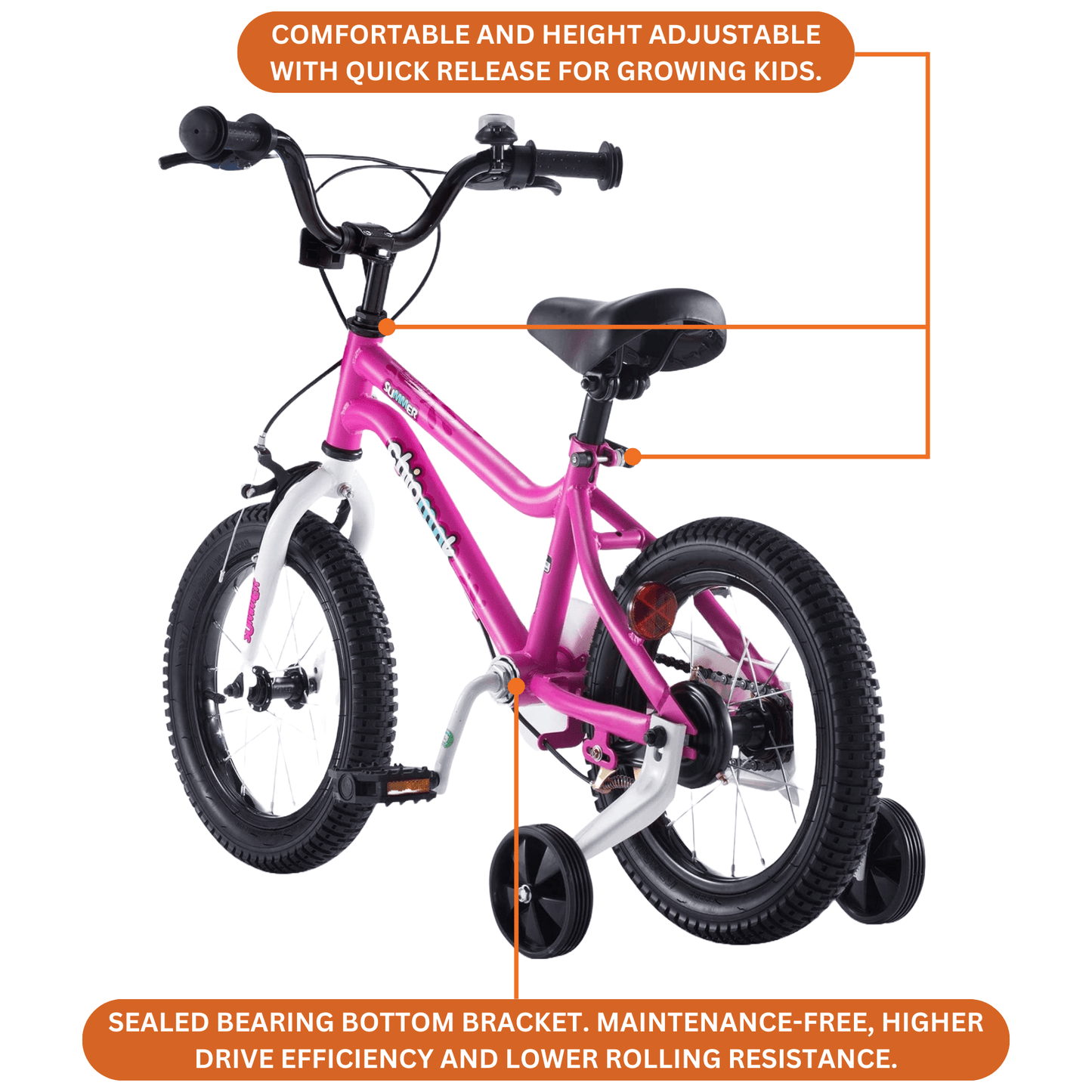 Chipmunk - MK 18 Inch Bicycle - Pink - Marah Kids