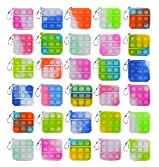 Power Joy - Pop It Keychain Fidget Toy - Multicolor - 30 Pcs - Marah Kids