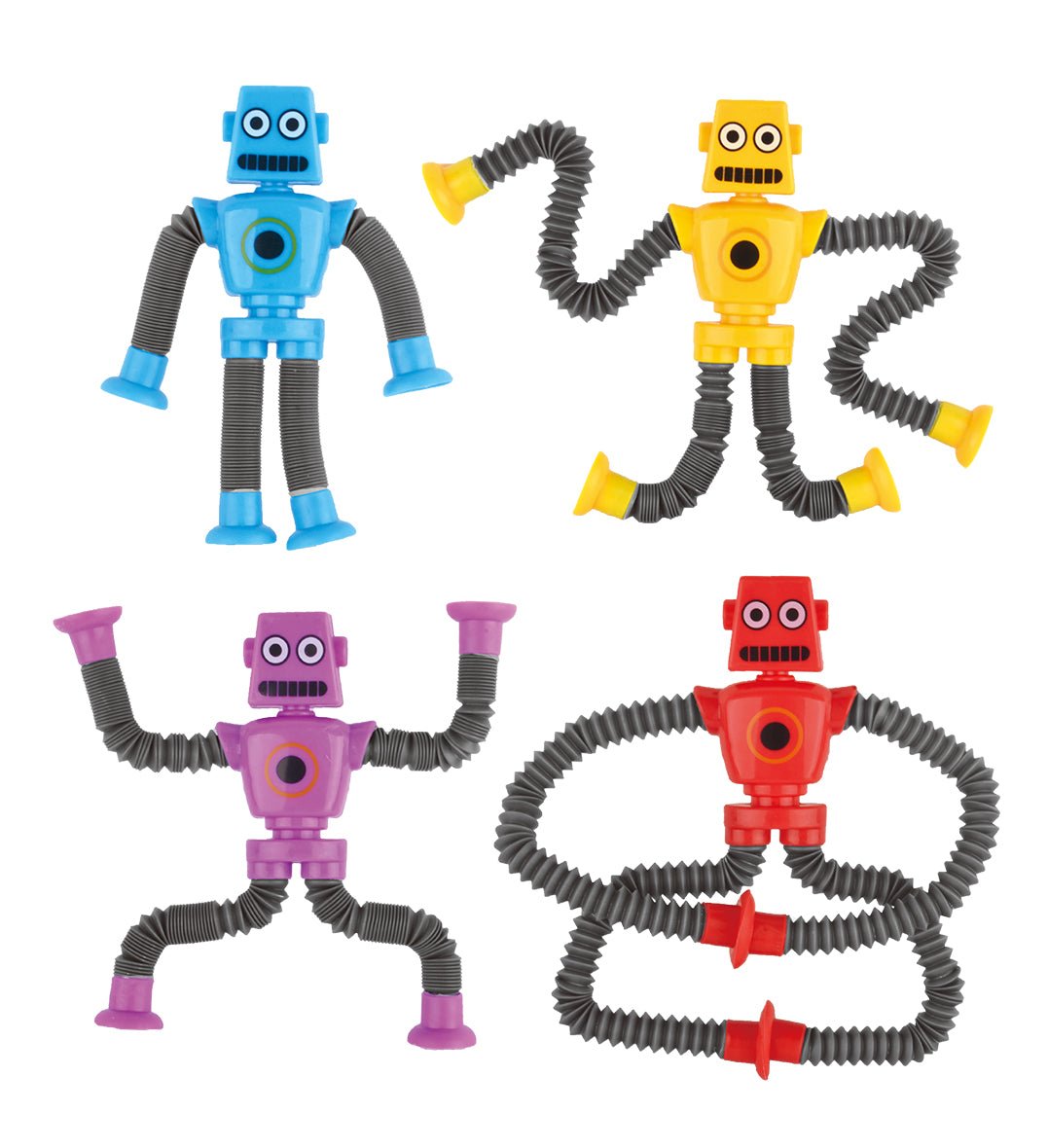 Power Joy - Pop Tubes Robot Fidget Toy Set - Multicolor - 4 Pcs - Marah Kids