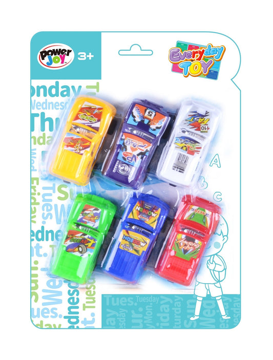 Power Joy Everyday Toy Pull Back Racing Car 6pieces