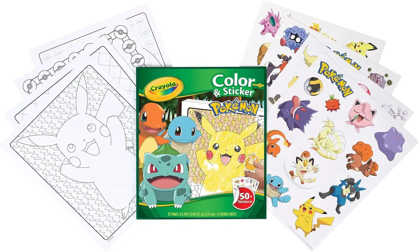 Crayola Pokémon Colouring Book with Stickers – 32 Fun Activity Pages & 4 Sticker Sheets - Marah Kids