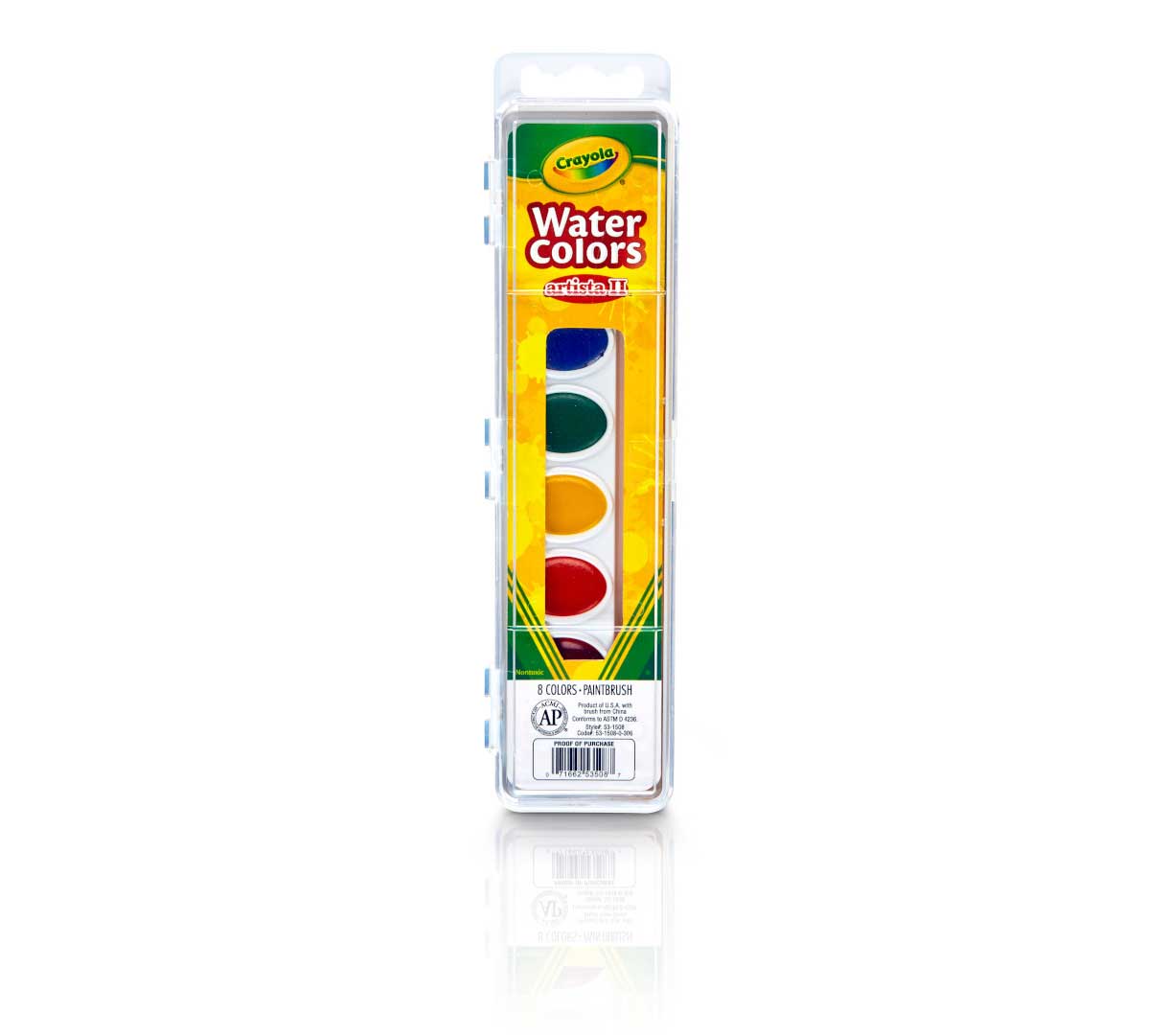 Crayola Artista II Watercolors Set – 8 Classic Washable Colors with Paintbrush Ages 3+ - Marah Kids