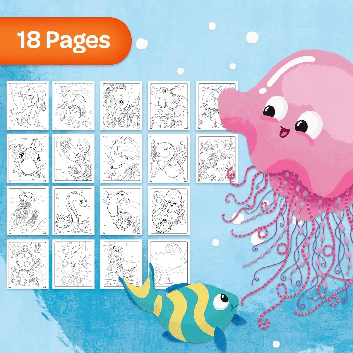CRAYOLA - Color Wonder, Coloring Set, Sea friends Topic, Creative Activity for Children - Marah Kids
