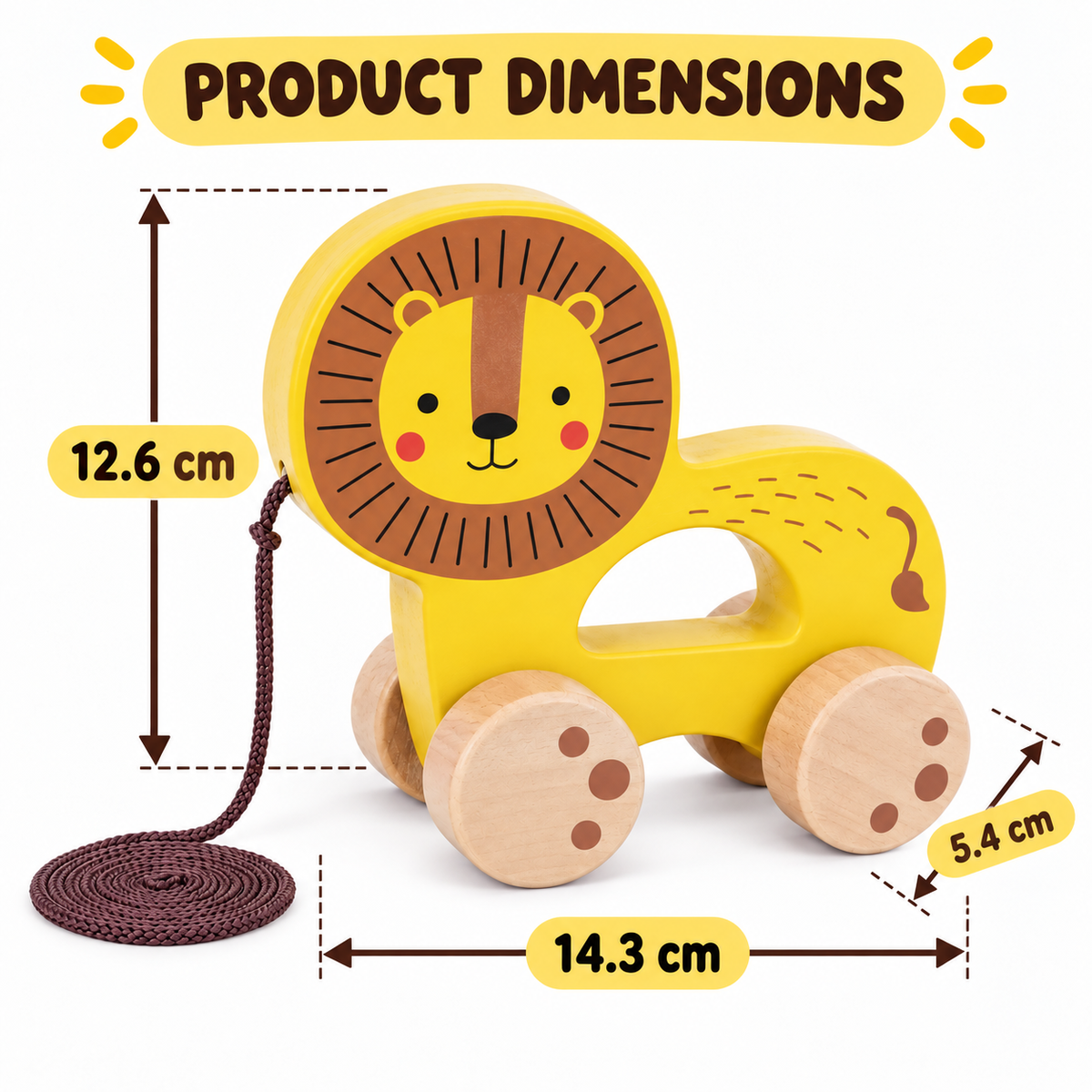 Tooky Toy Pull Along - Lion