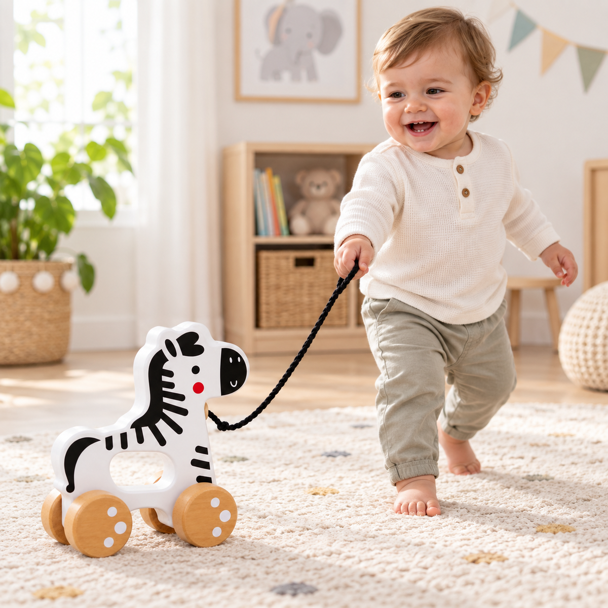 Tooky Toy Pull Along - Zebra