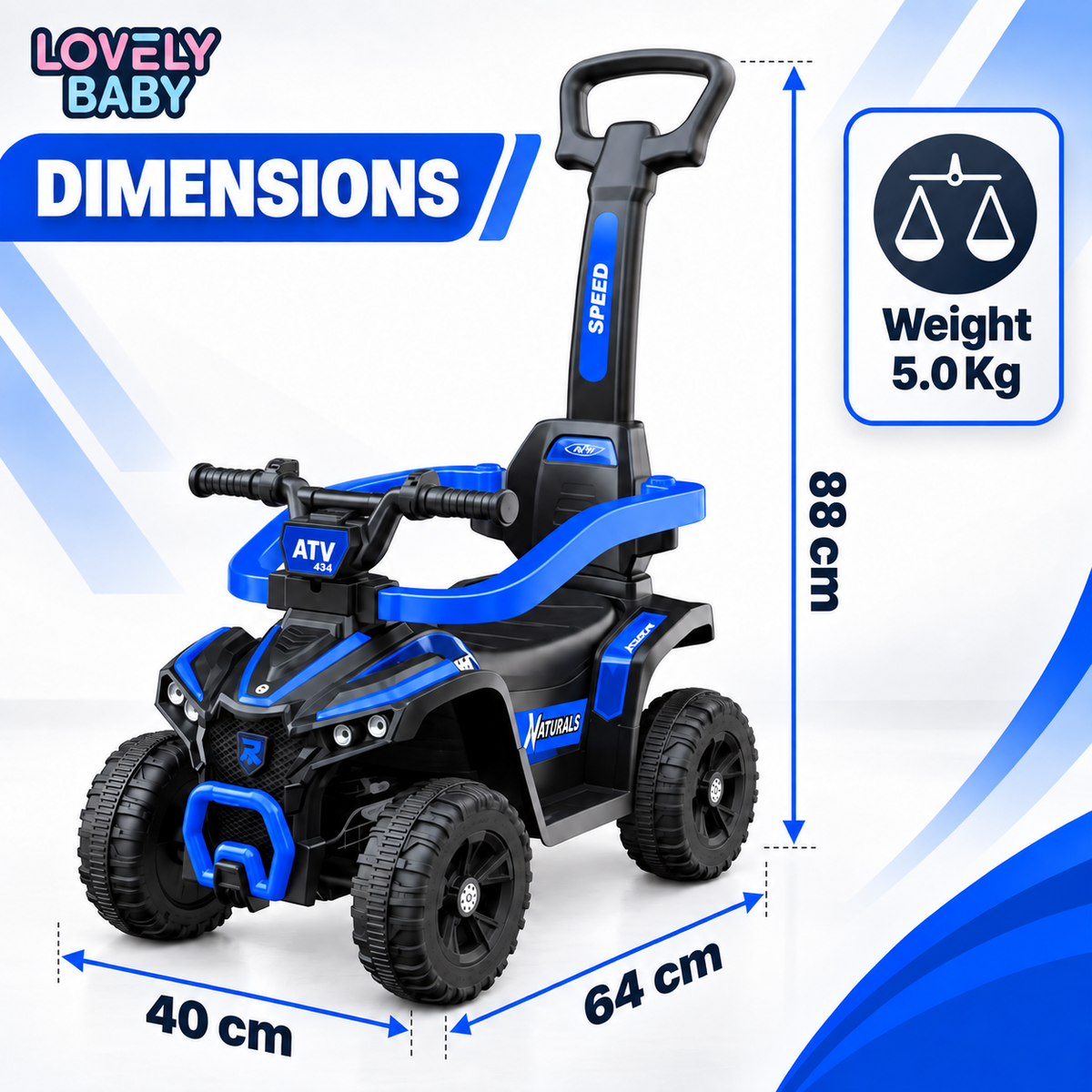 Lovely Baby Ride On Push Car for Kids With Removable Handle