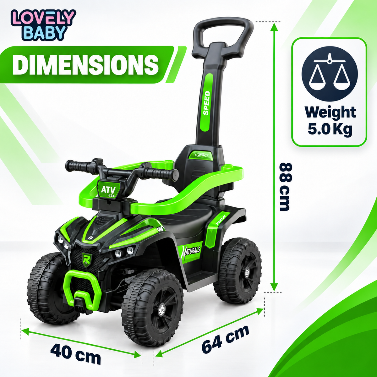 Lovely Baby Ride On Push Car for Kids With Removable Handle