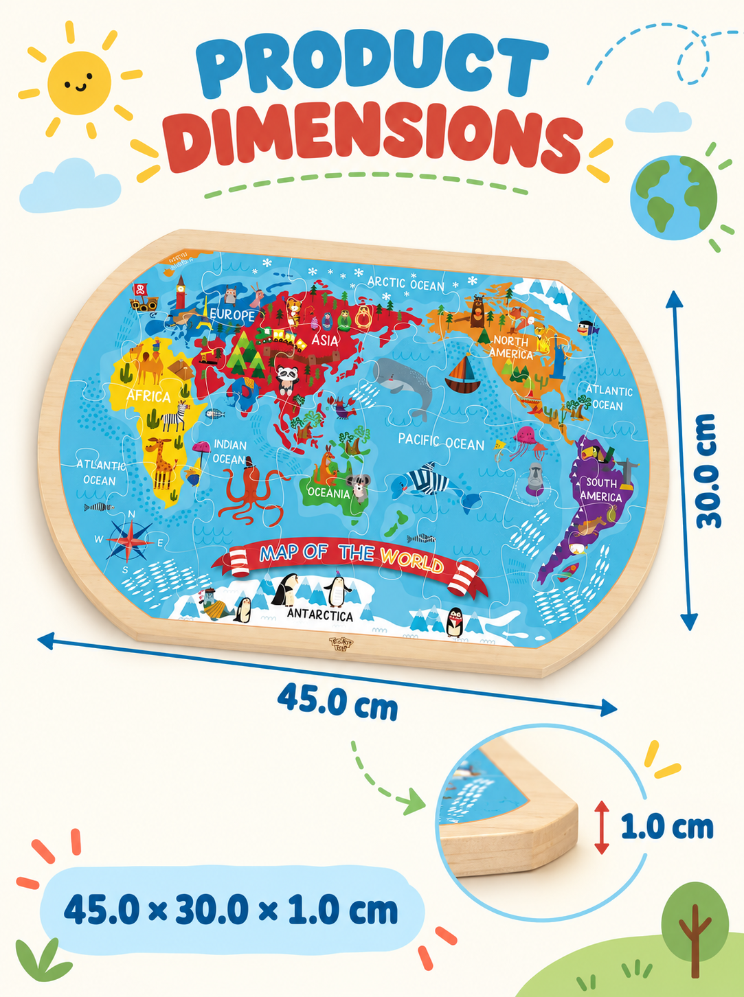 Tooky Toy World Map Puzzle