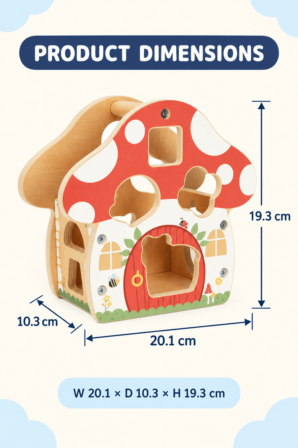 Tooky Toy Shape Sorter Mushroom House - Marah Kids