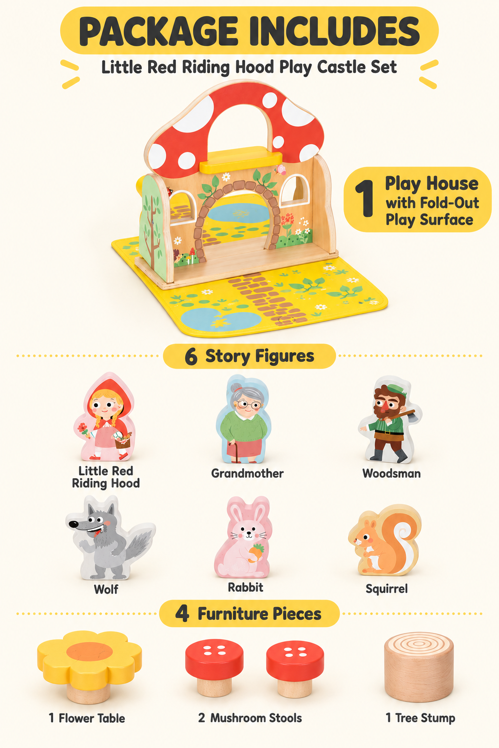 Tooky Toy Little Red Riding Hood Play Set