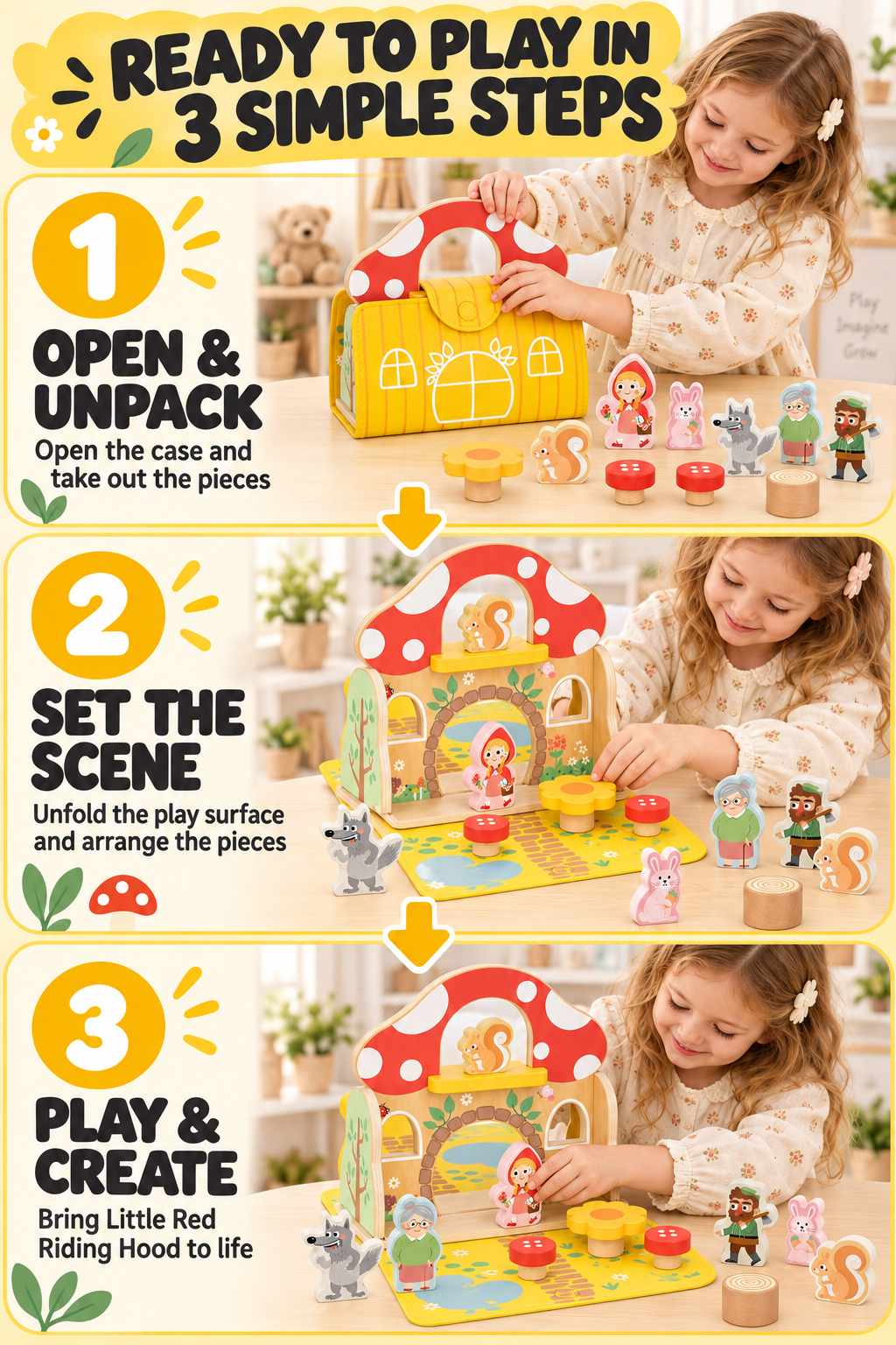 Tooky Toy Little Red Riding Hood Play Set
