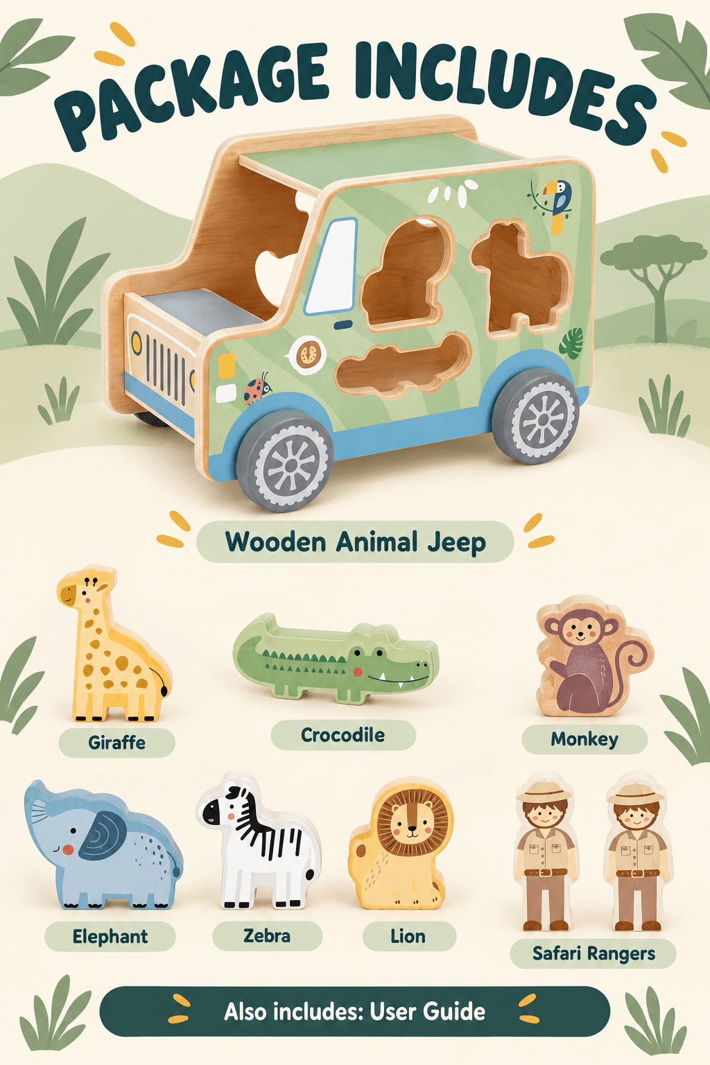 Tooky Toy Animal Jeep - Marah Kids