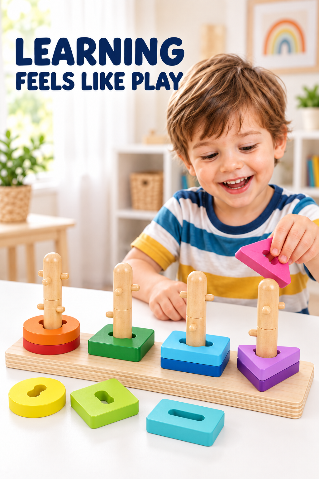 Tooky Toy Geometric Block Sorter - Marah Kids