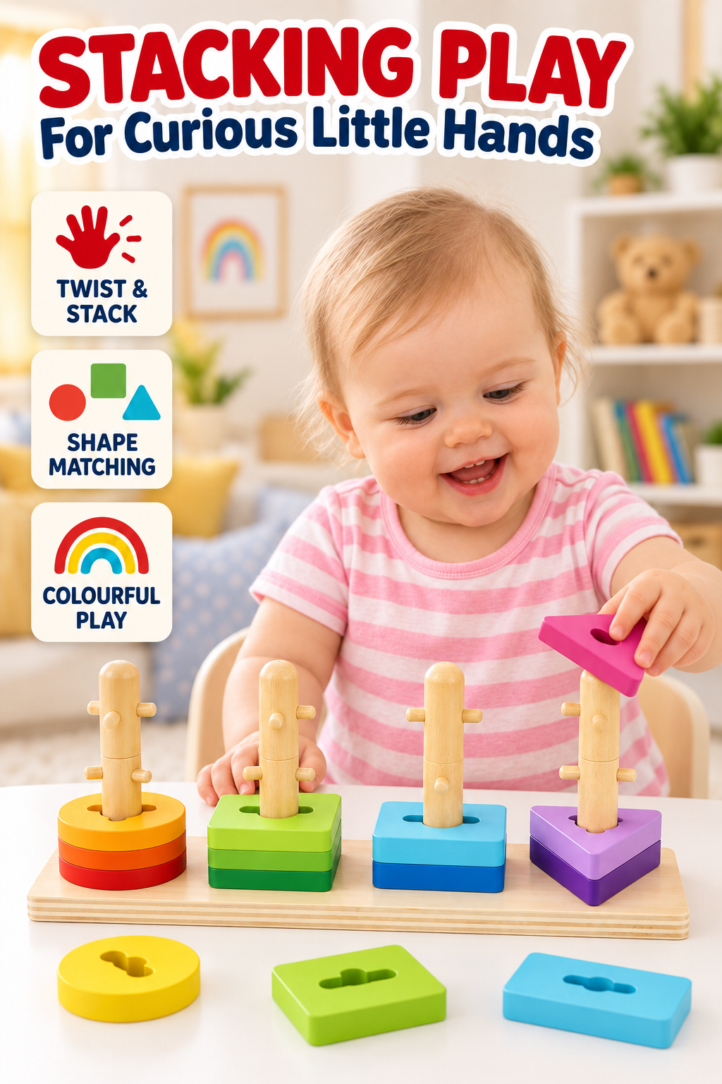 Tooky Toy Geometric Block Sorter - Marah Kids