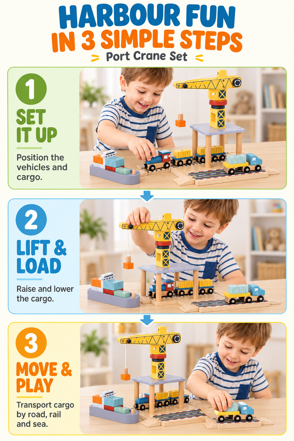 Tooky Toy Port Crane Set