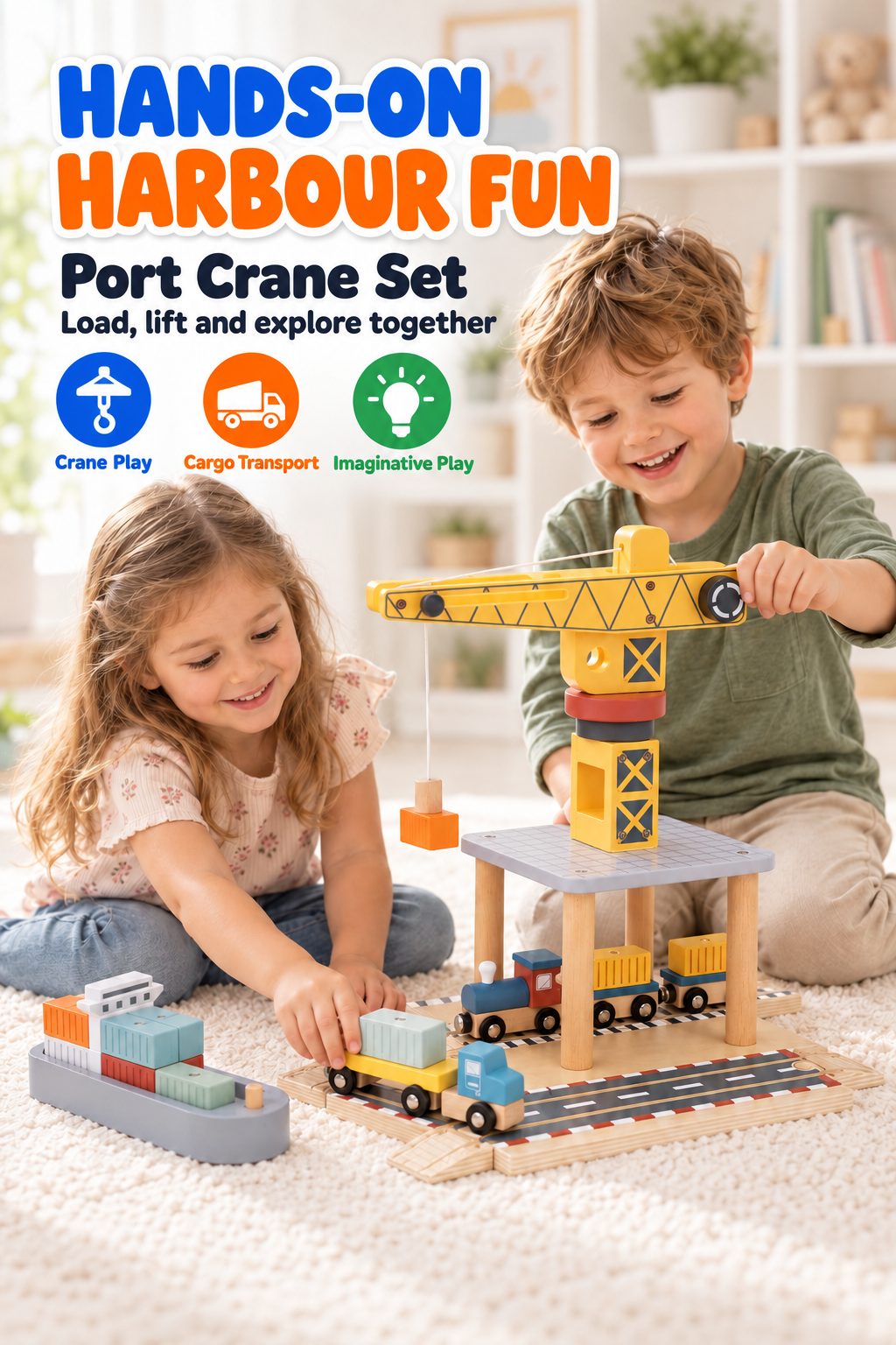 Tooky Toy Port Crane Set